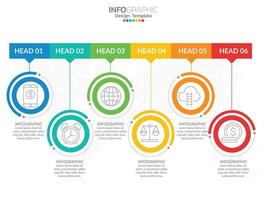 conception de modèle infographique avec 6 options de couleur. vecteur