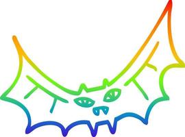 arc en ciel gradient ligne dessin dessin animé chauve souris vecteur