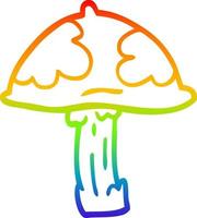 arc en ciel gradient ligne dessin dessin animé champignon sauvage vecteur