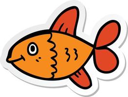 autocollant d'un poisson de dessin animé vecteur