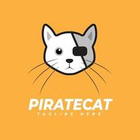 logo chat pirate vecteur