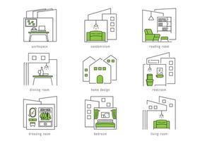 illustration de design de maison et d'intérieur vecteur