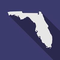 carte de l'état de la Floride avec ombre portée vecteur