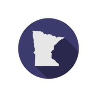 carte du cercle de l'état du minnesota avec ombre portée vecteur