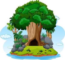 dessin animé isolé grand arbre vecteur