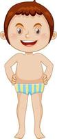 garçon portant un personnage de dessin animé de maillot de bain vecteur