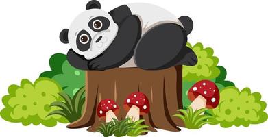 ours panda mignon en style cartoon plat vecteur