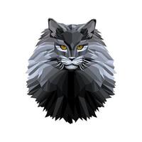 chat maine coon style lowpoly conception d'illustration vectorielle