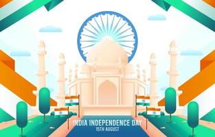 taj mahal et le jour de l'indépendance de l'inde vecteur
