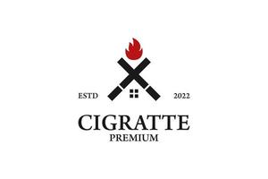 plat cigarette industrie usine logo design vecteur graphique symbole icône illustration idée créative