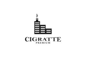 plat cigarette industrie usine logo design vecteur graphique symbole icône illustration idée créative