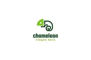 modèle de conception de logo caméléon plat vecteur