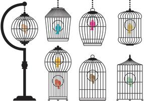 Vecteurs vintage de cages d'oiseaux vecteur