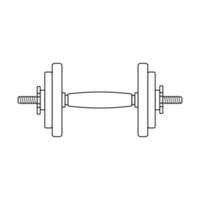 illustration d'icône de contour d'haltère sur fond blanc isolé vecteur