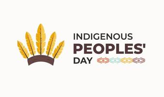 fond d'écran de la fête des peuples autochtones heureux pour la célébration de l'affiche avec un couvre-chef indigène et un motif coloré vecteur