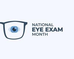 fond d'affiche du mois de l'examen national de la vue en août concept de vecteur