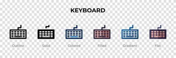 icône du clavier dans un style différent. icônes vectorielles de clavier conçues dans le style contour, solide, coloré, rempli, dégradé et plat. symbole, illustration de logo. illustration vectorielle vecteur