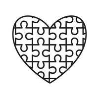 la conception découpée en puzzle présente le symbole de l'amour de la Saint-Valentin. illustrateur vectoriel eps