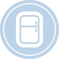 icône circulaire de réfrigérateur de cuisine vecteur