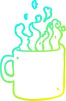 ligne de gradient froid dessin dessin animé tasse de café chaud vecteur