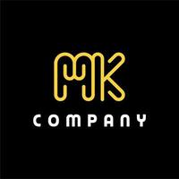monogramme initiales lettre mk mk logo design vecteur