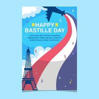 affiche de célébration du jour de la bastille vecteur