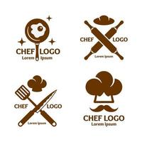 ensemble de logo de chef et de restaurant vecteur