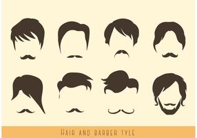 Vecteurs de cheveux et de moustaches vecteur