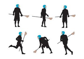 Joueurs de lacrosse vecteur