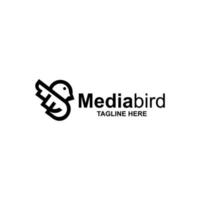 idée de logo d'oiseau médiatique vecteur