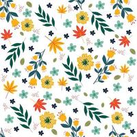 motif floral sans couture fleurs colorées dessinées à la main fond naturel avec des fleurs peintes colorées vecteur