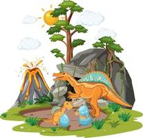 dinosaure dans la forêt isolé vecteur