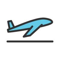 icône de ligne remplie d'avion vecteur