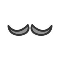icône de ligne remplie de moustache vecteur