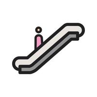 icône de ligne remplie d'escalator vecteur