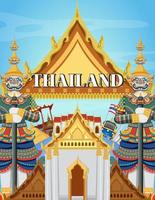 affiche historique de bangkok thaïlande vecteur