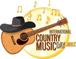 bannière de la journée internationale de la musique country vecteur