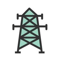 icône de ligne remplie de ligne électrique vecteur