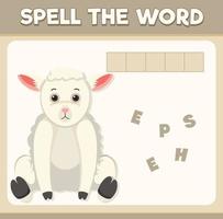 épeler le jeu de mots avec le mot mouton vecteur