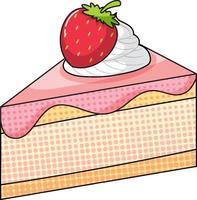 gâteau aux fraises sur fond blanc vecteur