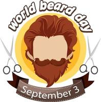 journée mondiale de la barbe 3 septembre vecteur