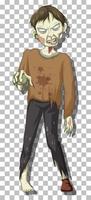 personnage de dessin animé zombie effrayant vecteur