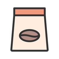 icône de ligne remplie de sac de café vecteur