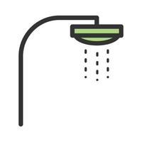 icône de ligne remplie de douche vecteur