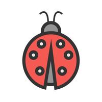 icône de ligne remplie de scarabée vecteur