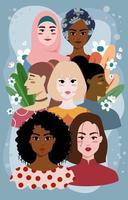 affiche de femme multiraciale colorée