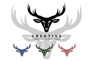 icône de vecteur de logo de cerf animal mammifère, vivant dans la forêt, illustration de conception