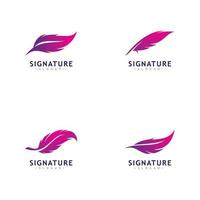 plumes logo concepts vecteur de conception de logo plume créative