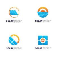 modèle de conception de logo d'énergie solaire. logo de l'électricité électrique de l'énergie du panneau solaire créatif vecteur