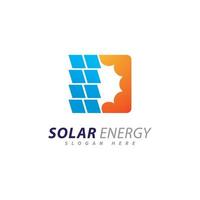 modèle de conception de logo d'énergie solaire. logo de l'électricité électrique de l'énergie du panneau solaire créatif vecteur